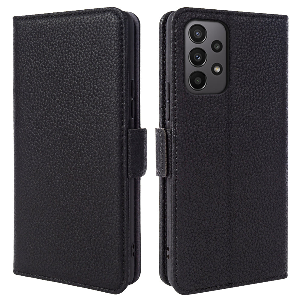 For Samsung Galaxy A23 4G / A23 5G (Global Version) Litchi Texture Wallet Case Genuine Cow Leather Stand Phone Cover For Samsung Galaxy A23 4G / A23 5G (Global Version) Litchi Texture Wallet Case Genuine Cow Leather Stand Phone Cover